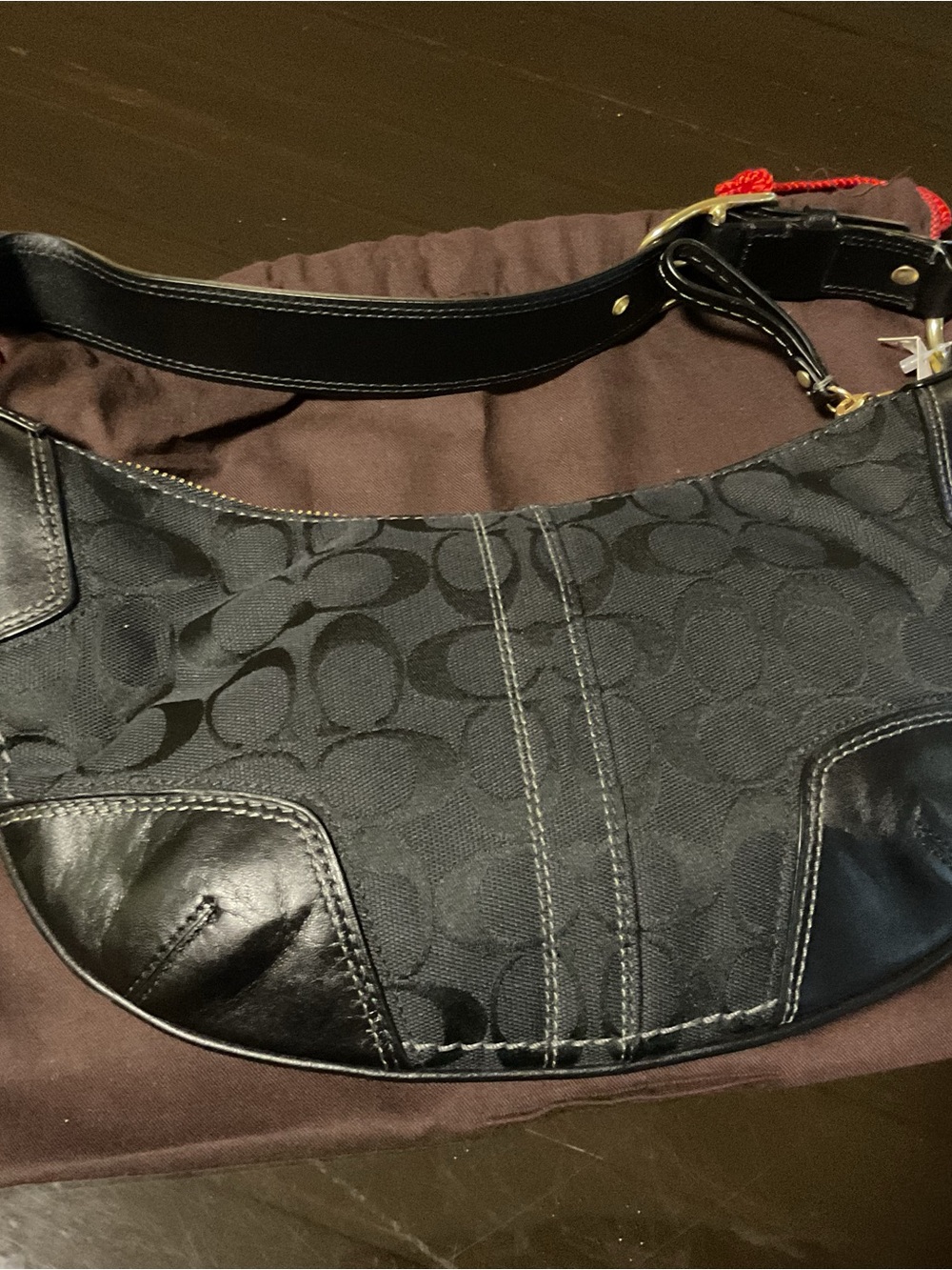Black vintage Coach mini hobo bag
